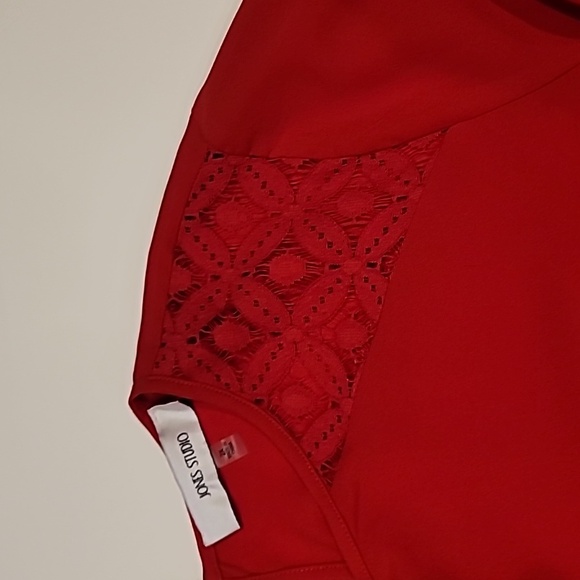 Jones Studio Lace Detail Pullover With Bell Sleeves Top Red 2X - Picture 7 of 12